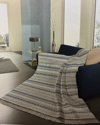 Cotton Home Throw Kian Stripe | Blue