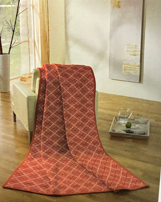 Cotton Home Throw Diamond | Burnt Orange