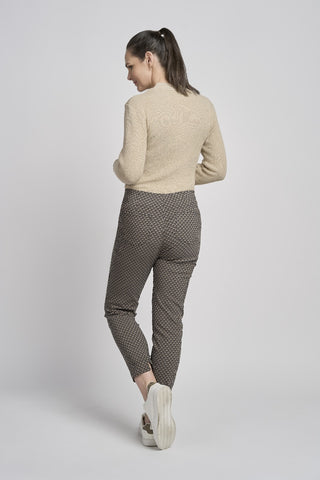 Buttercup Trouser | Taupe Geometric