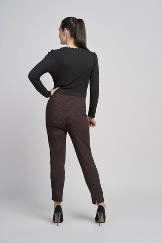 Buttercup Trouser | Brown Dogtooth