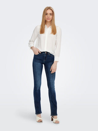 Blush Mid Flared Jean | Dark Blue Denim