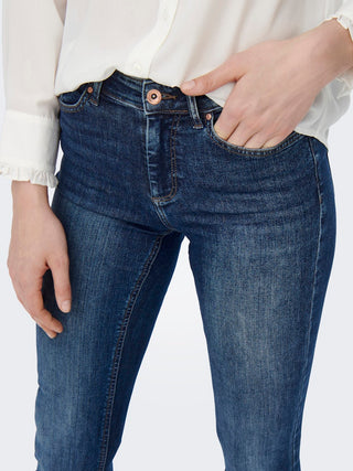 Blush Mid Flared Jean | Dark Blue Denim