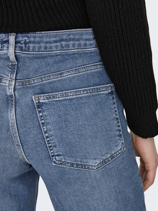 Madison Blush Mid Waist Wide Jean | Medium Blue Denim