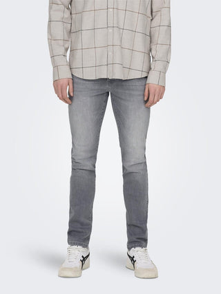Loom Mid Rise Slim Jean | Light Grey
