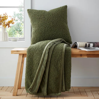 So Soft Velvet Boucle Throw | Olive