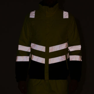 Men's Waterproof Hi-Vis Bomber Jacket | Yellow Navy