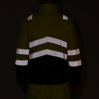 Men's Waterproof Hi-Vis Bomber Jacket | Yellow Navy