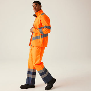 Men's Hi-Vis Pro Contract Ablaze 2 Layer Softshell Jacket | Orange