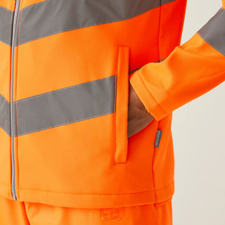 Men's Hi-Vis Pro Contract Ablaze 2 Layer Softshell Jacket | Orange