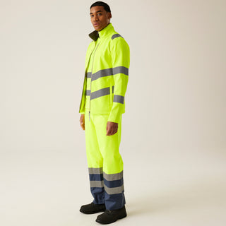 Men's Hi-Vis Pro Contract Ablaze 2 Layer Softshell Jacket | Yellow