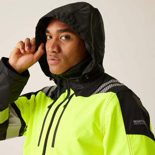 HI-VIS X-PRO Waterproof Shell Jacket - Class 2 | Black Yellow