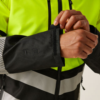 HI-VIS X-PRO Waterproof Shell Jacket - Class 2 | Black Yellow
