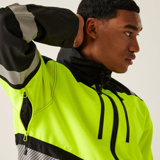 HI-VIS X-PRO Waterproof Shell Jacket - Class 2 | Black Yellow