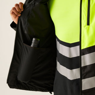 HI-VIS X-PRO Waterproof Shell Jacket - Class 2 | Black Yellow