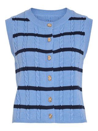 Veska Sleeveless Vest  | Frozen Fjord Navy Blazer