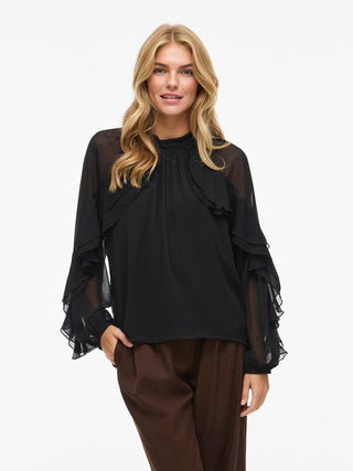 Binna High Neck Top | Black Beauty