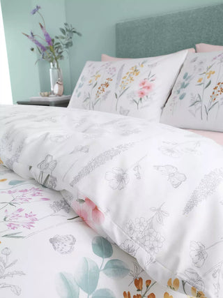 Emilia Floral Duvet Cover Set | White