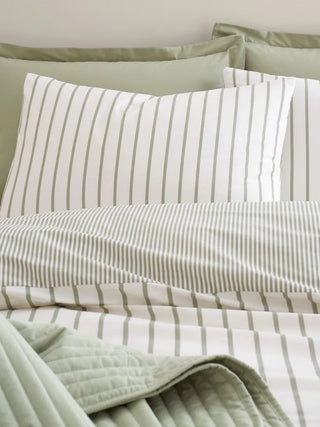 Hampton Stripe Duvet Cover Set | Green