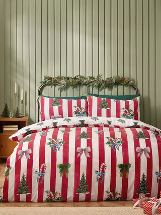 Christmas Stripe Duvet Cover Set | Red