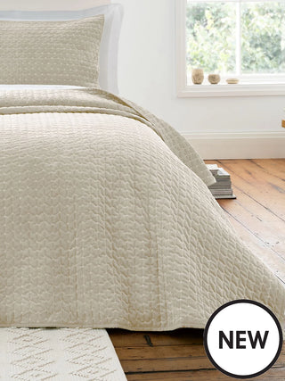 Attica Velvet Bedspread | Natural