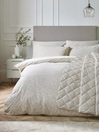 Corded Leaves Duvet Set | Champagne