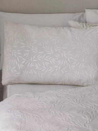Corded Leaves Duvet Set | Champagne