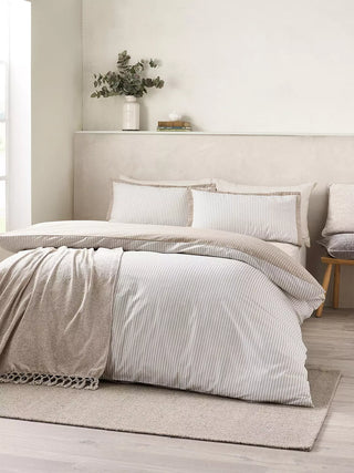 Oxford Pinstripe Duvet Cover Set | Natural
