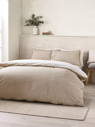 Oxford Pinstripe Duvet Cover Set | Natural