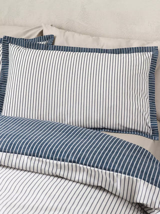 Oxford Pinstripe Duvet Cover Set | Navy