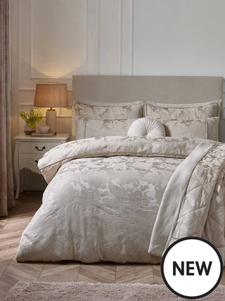 Opulent Jacquard Duvet Set | Champagne