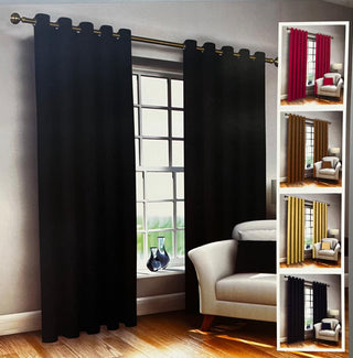 Ea Designs Energy Saving Black Out Eyelet Curtains Black