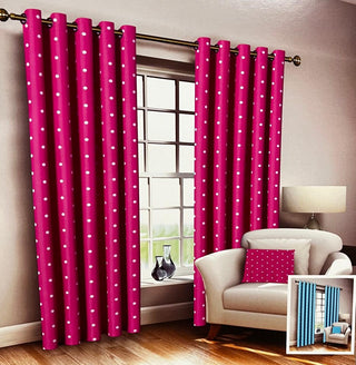 Ea Designs Energy Saving Dotty Black Out Eyelet Curtains Cerise