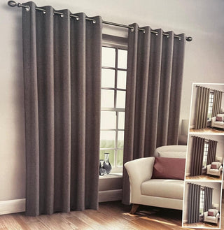 Ea Designs Basket Weave Black Out Eyelet Curtains Blue