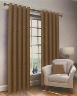 Ea Designs Energy Saving Black Out Eyelet Curtains Sand