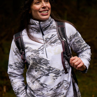 Women's Annjela Half Zip Fleece | Optic White Print