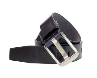 San Diego Leather Jeans Belt Navy