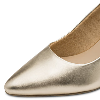 Pantent Pointed Court Shoe | Gold