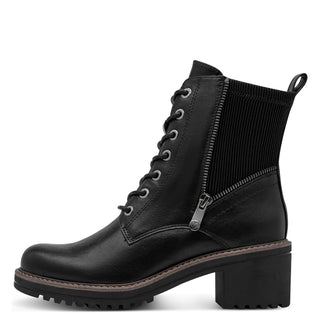 Round Toe Lace Up Ankle Boot | Black