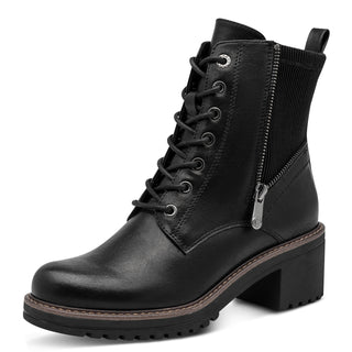 Round Toe Lace Up Ankle Boot | Black