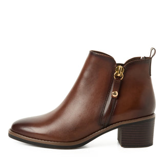 Round Toe  Zipper Ankle Boot | Cognac