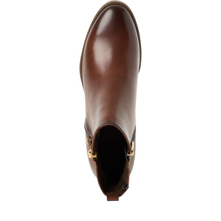 Round Toe  Zipper Ankle Boot | Cognac