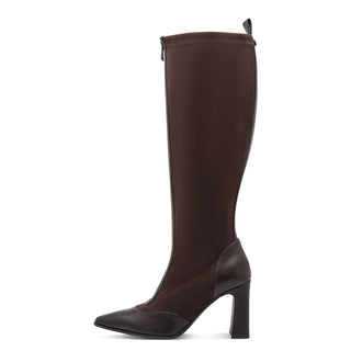 Pointed Toe Knee High Boot | Mocca