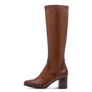 Faux Leather Knee High Boot | Cognac