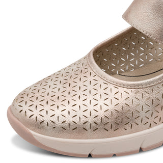 Wedge Cross Strap Shoe | Rose Gold