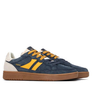 Leather Trainer | Navy
