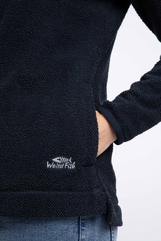 Sarah 1/4 Zip Textured Fleece | Midnight