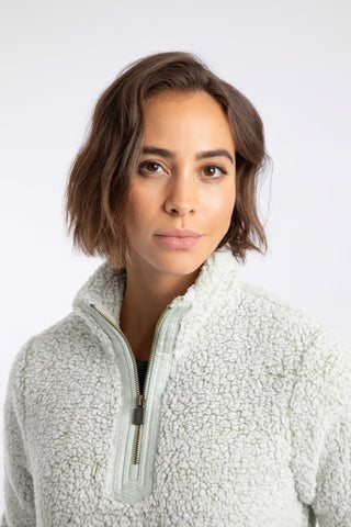Madi Cosy 1/4 Zip Fleece | Sage