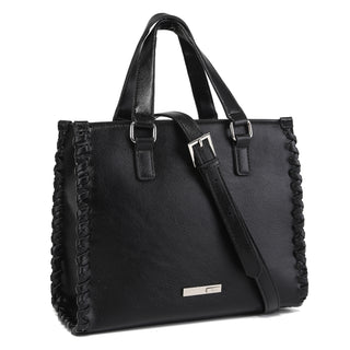 Vail Whipstitch Handle Bag | Black