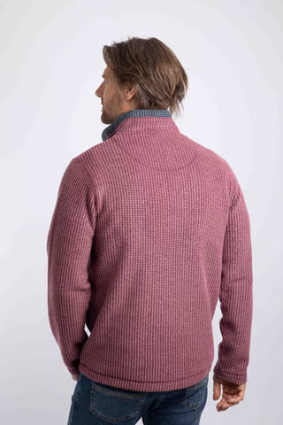 Newark 1/4 Zip Grid Fleece | Red Grape
