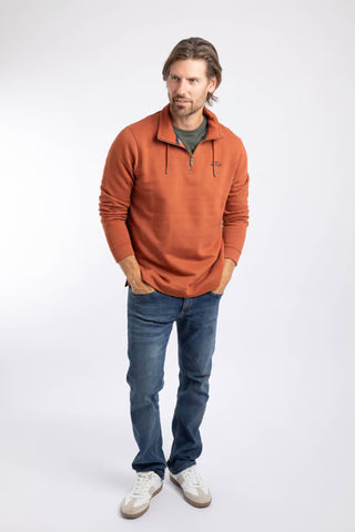Brampton 1/4 Zip Sweatshirt  | Maple Brown